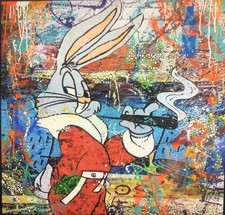 Œuvre De Caspa Street Art Pop Art Signé CA Sur Toile 100x100cm