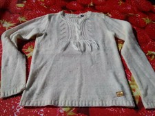 12 ans pull IKKS ivoire en laine (bouloches)