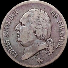 LOUIS XVIII 5 FRANCS 1819 A