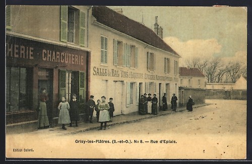 Cpa grisy les - grisy-les-plâtres,, rue