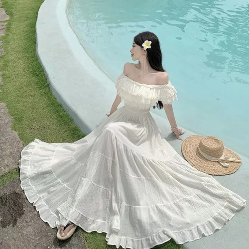 Longue robe beige avec - longue,