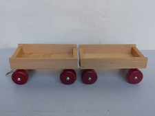 Jouet En Bois Ancien Jouet En Bois DDR 2 X Remorque Pour Tracteur DDR