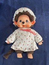Ancienne vintage Peluche Singe Kiki AJENA en tenue de nuit