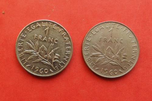 Deux pièces 1 franc - pièces,