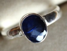 Saphir Bleu de Ceylan de 4,10 ct - Bague Argent 925 - Certificat AGI