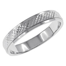 Bague alliance 4mm en Argent 925 rhodié - Taille 58 Disponible - Homme - Femme