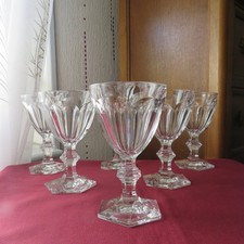 6 verres a vin rouge en cristal de baccarat modèle  Harcourt H 13,5 cm signée