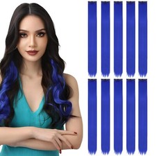 10 Pcs Bleu Extension Cheveux