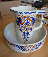 Service de toilette cuvette et broc Saint Amand Décor Art déco