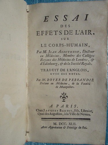 Arbuthnot essai des effets - :,