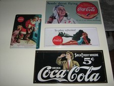 lot de 4 plaques métal Coca Cola