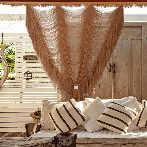Macrame curtain boho handmade - macrame,