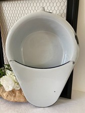 825⚜️ Décoration Ancienne Bassine De Lit Urinoir en Tôle Émaillée Blanc Vintage