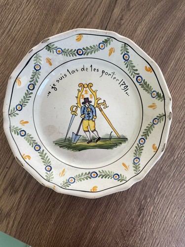 Ancienne assiette faience - ancienne,