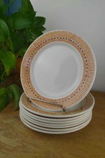 Lot de 8 Assiettes à Dessert KG Luneville "Luçon" - Demi Porcelaine - Bon État