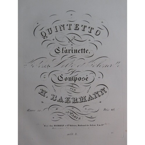Baermann heinrich quintetto - baermann, op