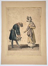 Lithographie d'après C. VERNET : ADIEUX D'UN RUSSE A UNE PARISIENNE. Debucourt