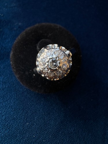 Bague sertie diamant ancien - diamant, or