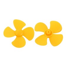 2Pcs Hélice 4 Pale en Plastique Diamètre 40mm jaune pour RC Avion Bateau 