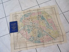 PARIS OMNIBUS  TRAMWAYS BATEAUX MOUCHE 1880 TRES RARE PLAN