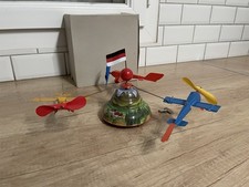 Manège Carrousel Avion Jouet Mécanique En Tôle Avec Sa Clé 