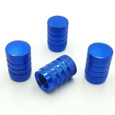 bouchons valve strié bleu aluminium-lot de 4-Auto Moto Vélo Scooter roue
