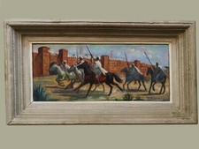 orientaliste Solange MONVOISIN 1911 – 1985 Fantasia sous les remparts de Rabat