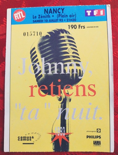 Ticket billet concert johnny - concert,