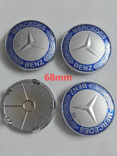 Cache moyeu logo bleu gris - 4x,