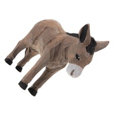  Statue d'âne miniature : figurines d'ours en bois sculptées à la main,