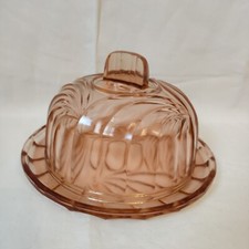 Ancienne Cloche À Fromage En Verre Pressé Moulé