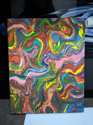 Peinture abstraite acrylique - peinture,