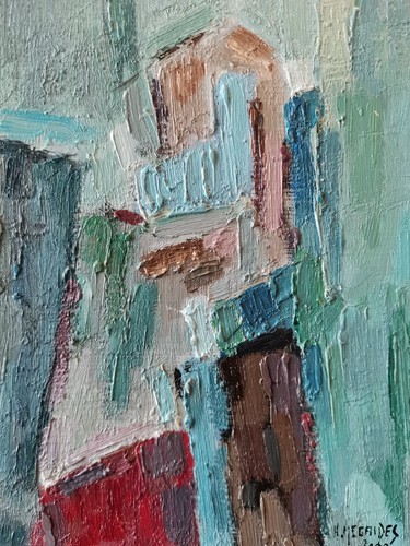 Huile sur carton abstrait - huile,