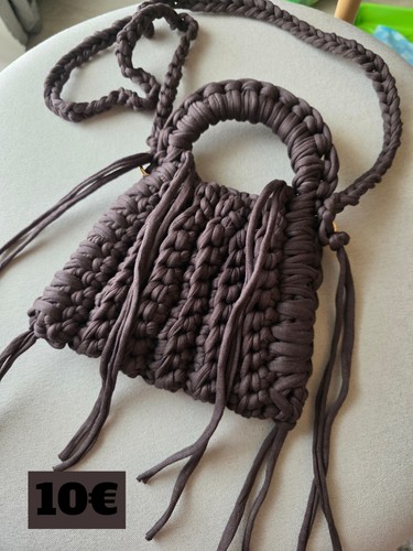 Sac main crochet fait - sac,