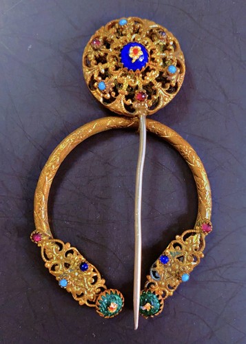 Superb broche fibule - superb, émaux