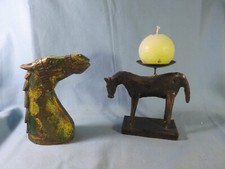 Tête de cheval bois peint &