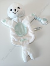 Doudou Plat/Marionnette Bill Le Phoque/Otarie Blanc Bleu Pieuvre/Poulpe  - Kaloo
