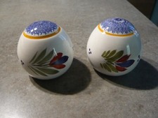 SALIERE POIVRIERE COLLECTION en FAIENCE de QUIMPER - Hauteur 6 cm