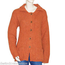 Gilet cardigan  LM orange corail lainage femme taille 2 = 38 - 40 fr
