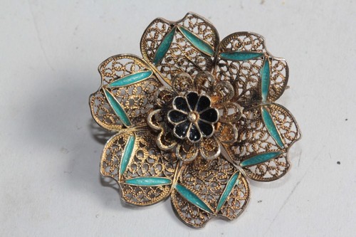 Broche argent vermeil