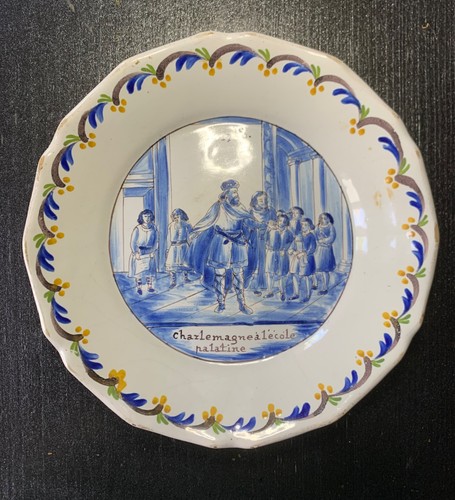 Nevers assiette xixe signée - xixe,