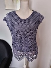 Haut court en broderie crocheté de coton