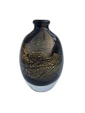 Vase moderniste en verre soufflé à inclusion d'or signé Aconito & Guyot