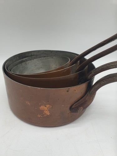 Lot casseroles en cuivre - de, 4