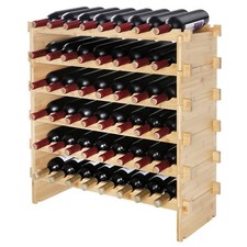 Étagère à Bouteilles Casier à Vin Empilable 48 Bouteilles 6 Niveaux Bambou