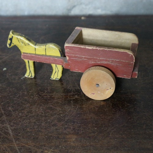 Ancien jouet artisanal cheval - ancien,