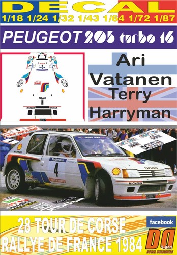 Decal peugeot 205 turbo - decal,