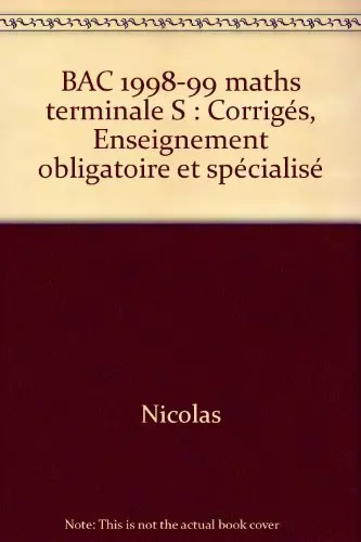 Bac 1998 maths - bac, terminale
