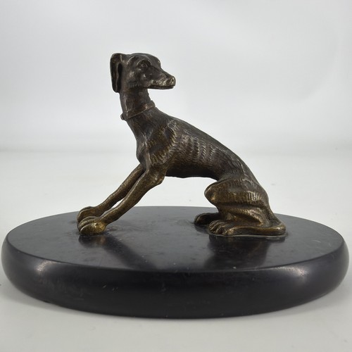 Bronze ancien lévrier - bronze, assis