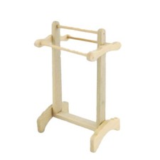 Maison de Poupées Bain Serviette Rack Rail Miniature Inachevé Bare Bois Meubles